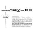 THORENS TD111 Manual de Usuario